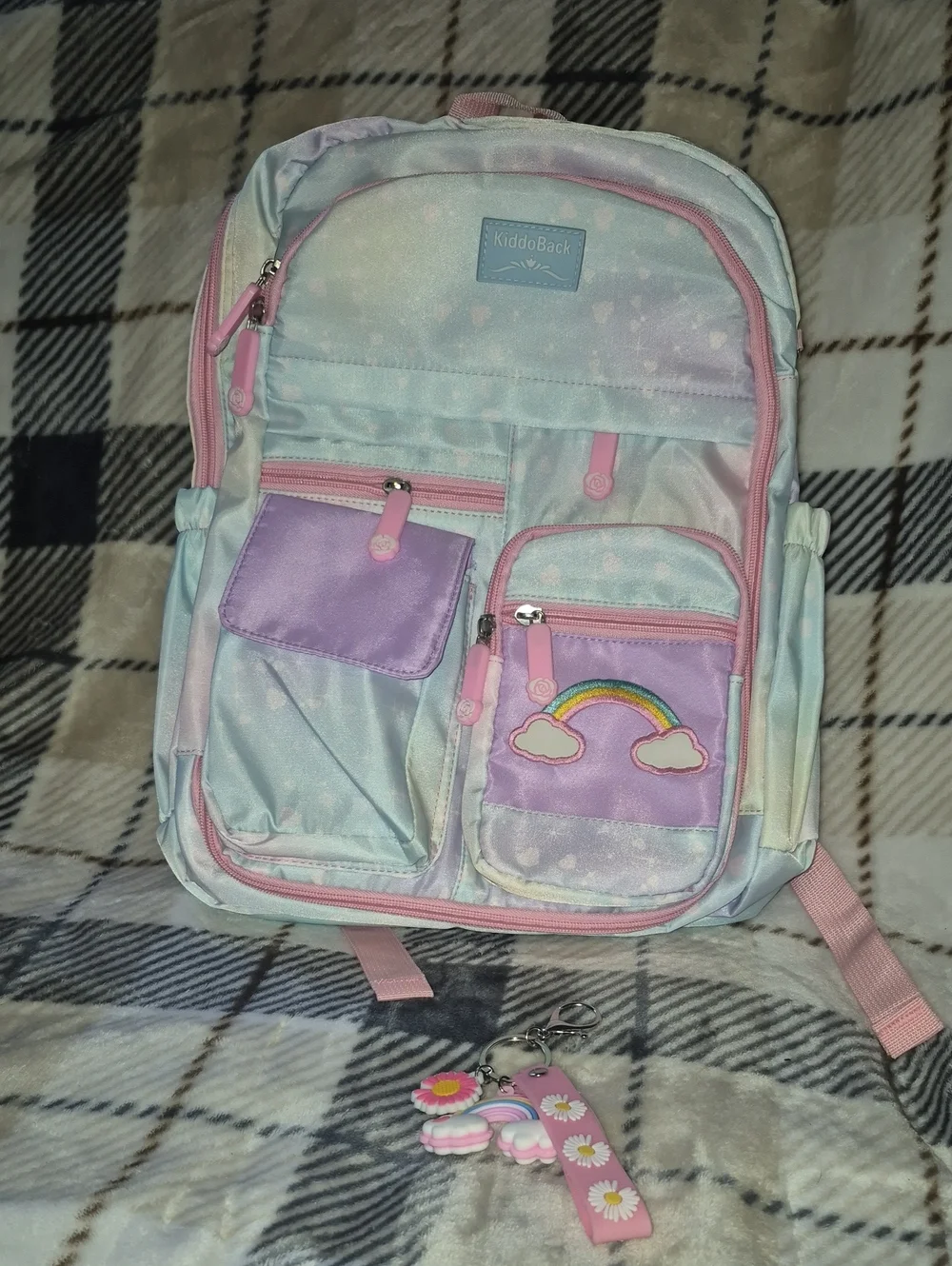 Brand New KiddoBack and matching keychain - Pink & Purple